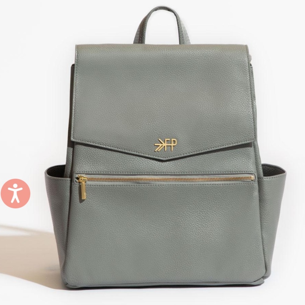 Freshly Picked Stone Classic Diaper Bag with Hold Accents